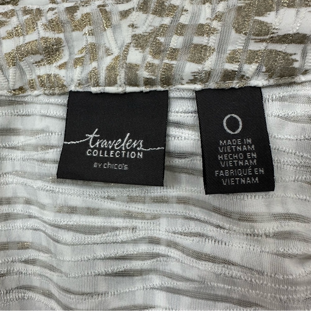 Traveler’s Collection By Chico’s Gold Animal Print Cardigan - Picture 5 of 8